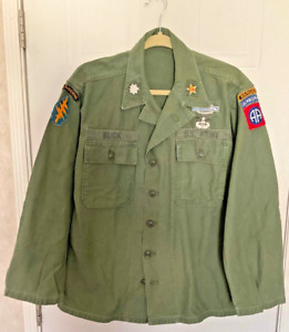 US Army Special Forces Rangers Original Vietnam OG107 Shirt Named Richard Buck