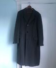 Vintage Men's long wool + cashmere overcoat jacket made in Hungary size 38 L