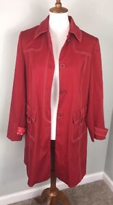Nine and Company Red Trench Coat Womens Size 8 Stretch ECU