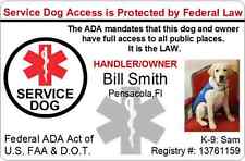CUSTOM SERVICE DOG / PET ID CARD BADGE ID FOR SERVICE ANIMAL PROFESSIONAL PVC 21