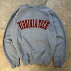 Vintage VT Virginia Tech Hokies Pullover Crewneck Sweatshirt Gray Men’s Large L