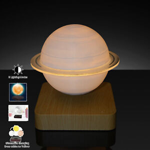 Levitating Saturn Lamp Floating Spinning in Air Freely 3D Printing LED Moon Lamp
