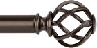 Bronze Curtain Rods for Windows 28 to 48 in.,1 Inch Adj. Rod w Twisted Cage Ends