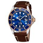 Revue Thommen Diver Blue Dial Brown Leather Strap Automatic Watch 17571.2555