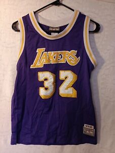 Magic Johnson #32 Los Angeles Lakers NBA Hardwood Classics Jersey  Med. Stitched