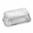 Clear Glass Butter Dish with Lid,Heavy Thick Cover,Dishwasher Safe