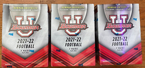 2021-22 Topps Bowman U Collge Football Blaster Boxes - Factory Sealed - LOT OF 3