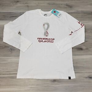 FIFA World Cup Qatar 2022 T-Shirt XL White Long Sleeve Graphic New