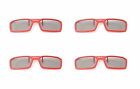 New 4 Pairs of Clip On 3D Glasses Red Polorised For LG Tv Cinema RealD