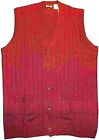 NWT D'Avila 3X Big 3XB Red Sleeveless Cardigan Sweater Vest