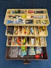 New ListingVintage Old Pal/Woodstream 2300 Tacklebox Loaded w/Bass Lures & Tackle