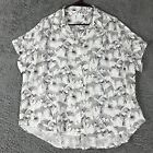 Anthropologie’s Jane + Delancey Women XL Shirt Tunic Blouse White Leopard SS