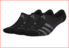 3 Pairs- Adidas Superlite Mesh Socks - SUPER NO SHOW Peds Linear - Wicks - BLACK