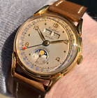 Vintage Cortébert Sport Antimagnetic Triple Calendar Moonphase Wristwatch