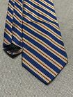Brooks Brothers 346 Tie Pure Silk Made in USA Blue Gold Brown Stripes