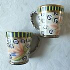 Lot of 2 Laurie Gates Floral Coffee Mugs 3 points on bottom 1999