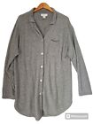 ARLOTTA Women's Collared Cashmere Cardigan Size L Gray Button Front Long Tunic