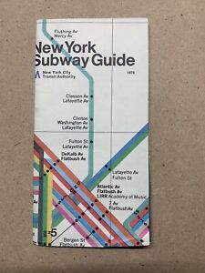 VINTAGE 1972 NEW YORK CITY SUBWAY MAP & GUIDE NYCTA NYC REVISED 1978