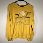 Vintage Florida Beach Sweatshirt Pullover Size M Yellow Pelican Waves 90s Nature