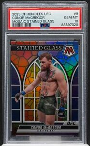 7020 Conor McGregor 2023 Chronicles UFC Mosaic Stained Glass Prizm SP PSA 10 GEM