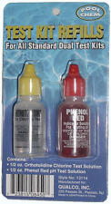 Chlorine & pH Dual Test Solution Drops Refill Kit for Swimming Pool Hot Tub Spa