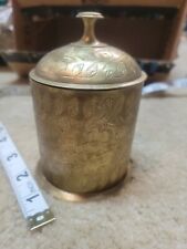 VINTAGE Brass Container Canister With Lid 5