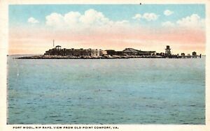Postcard VA Fort Wool Rip Raps View from Old Point Comfort Vintage PC J7345
