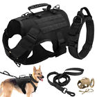Tactical Dog Harness Collar and Leash Set Military Pet Training Vest with Handle
