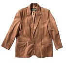 Overland Mens Genuine Leather Jacket Suede Brown Tan Size 48