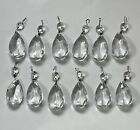New ListingVTG. LOT OF 12 REPLACEMENT GLASS CRYSTAL CHANDELIER PRISMS~OCTAGON AND TEAR DROP
