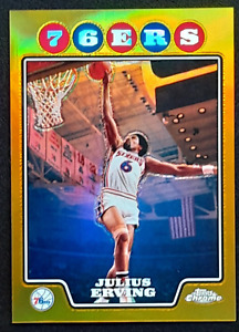 New ListingJulius Erving 2008-09 Topps Chrome Gold Refractor 25/50!!  DR making a housecall
