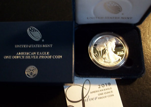 2019 S AMERICAN SILVER EAGLE PROOF DOLLAR US Mint Coin with Box and COA