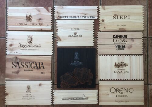 ALL ITALIAN ITALY Wood Wine Box 12 Panel lot Crate endsCellar