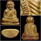 thai Amulet Phra Casting Statue LP Ngoen Year 1972 Brass Old Skin Combines Gold