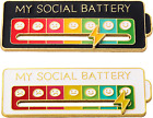 Social Battery Pin - My Social Battery Creative Lapel Pin, Fun Enamel Emotional