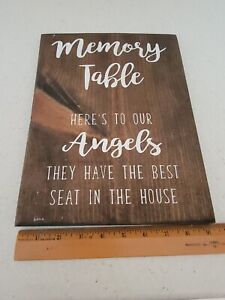 Memory Table Sign For Wedding, Rustic Wood