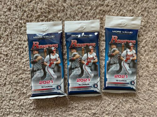 2021 Bowman Factory Sealed Cello Fat Pack (19 Cards) LOT of 3