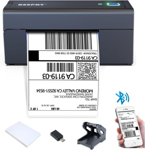 Bluetooth Thermal Shipping Label Printer, Wireless 4x6 Shipping Label Printer