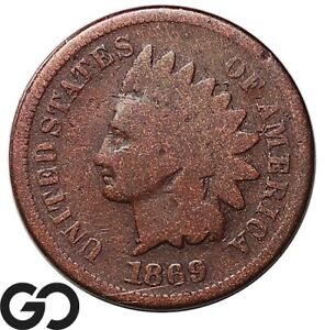 1869 Indian Head Cent Penny, Key Date