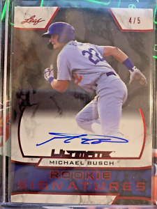 New Listing2019 Leaf Ultimate Rookie Signatures  Michael Busch auto RS-MB1 4/5
