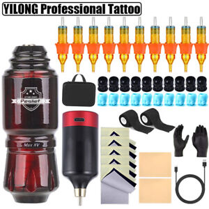 Beginner Tattoo Gun Coreless Motor Makeup Machine Pen Kit Wireless Power 1200mAh