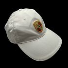 Porsche Genuine Baseball Cap Embroidered Crest Logo White Hat Adjustable Strap