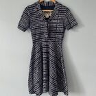 Effies Heart Dress Size Small short sleeve A-line Musical Notes Navy White Midi
