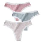 3 Pcs/Lot Seamless Cotton Thong Panties Pack Womans G-String Thongs Underwear
