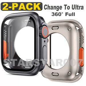 2PACK Full Cover Case Screen Protector For Apple Watch Series 8 7 6 5 SE 44/45mm