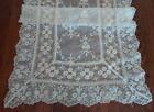 Vintage Tambour Net Lace Table Runner Ecru Embroidery 32