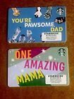 2 STARBUCKS GIFT CARDS 2024 “One AMAZING MAMA”&“You’re Pawsome, DAD”  FASTSHIP