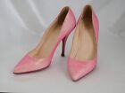 CHRISTIAN LOUBOUTIN pink Red Pumps Sandal Heels 37 Italy glitter Authentic #B23