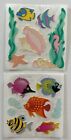 Vintage SANDYLION Stickers Tropical Fish, Coral, Shells   2 Sticker Strips