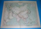 1907 ORIGINAL MAP ASIA KOREA CHINA INDIA MALAYSIA THAILAND ARABIA VIETNAM PERSIA